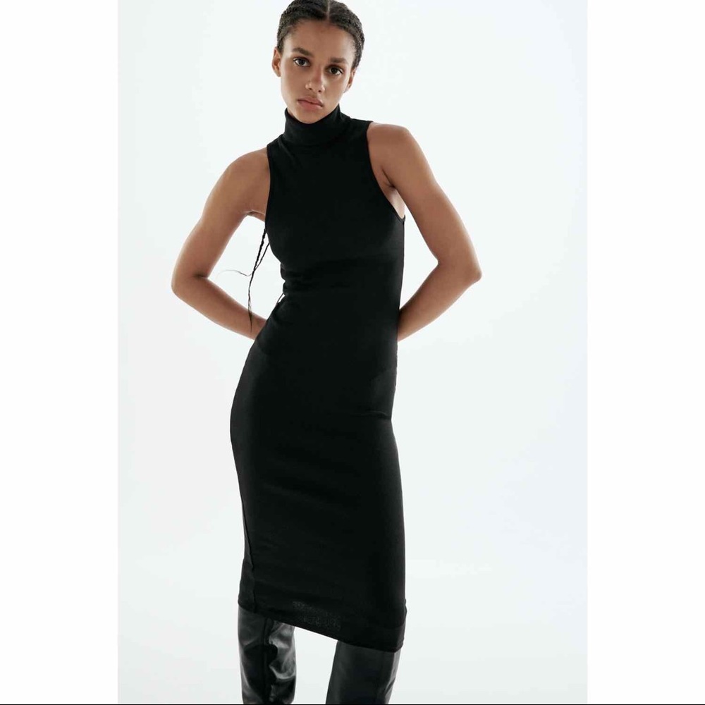 NWT ZARA High Collar Sleeveless Dress